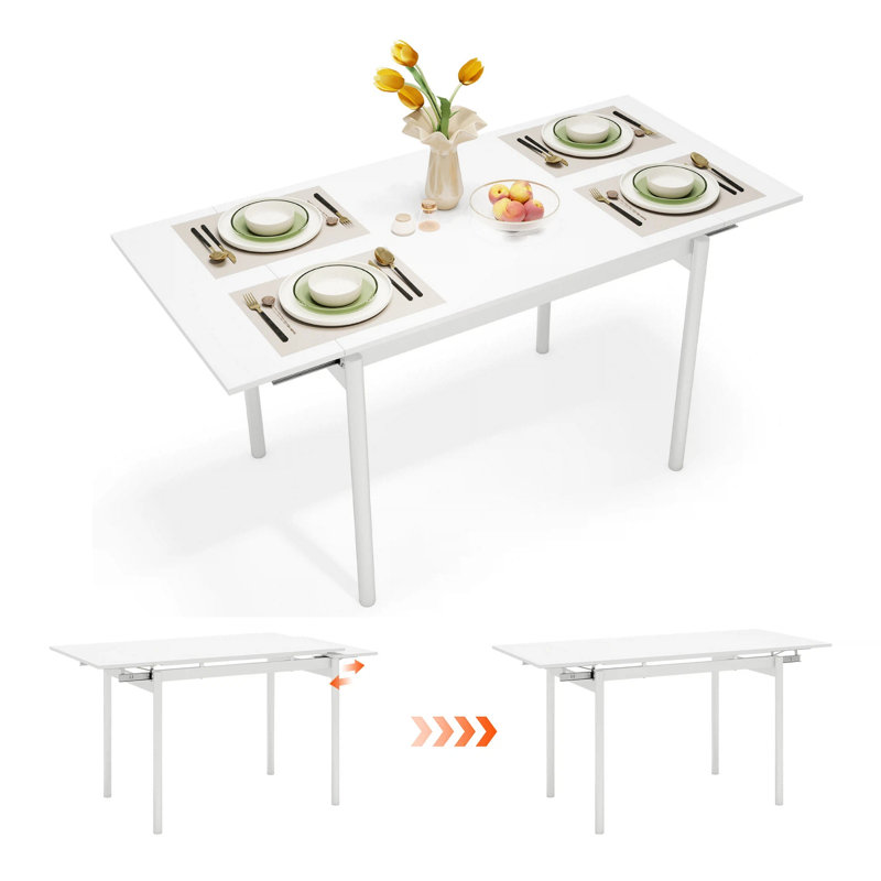Extendable Metal Base Dining Table