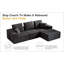 Canapé modulaire modulaire avec méridienne, canapé en forme de L moderne avec assise profonde, pour le salon, la chambre à coucher et le bureau, sans assemblage requis, noir