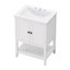 Lavabo de salle de bain moderne élégant en céramique blanche 24 po avec tablette ouverte