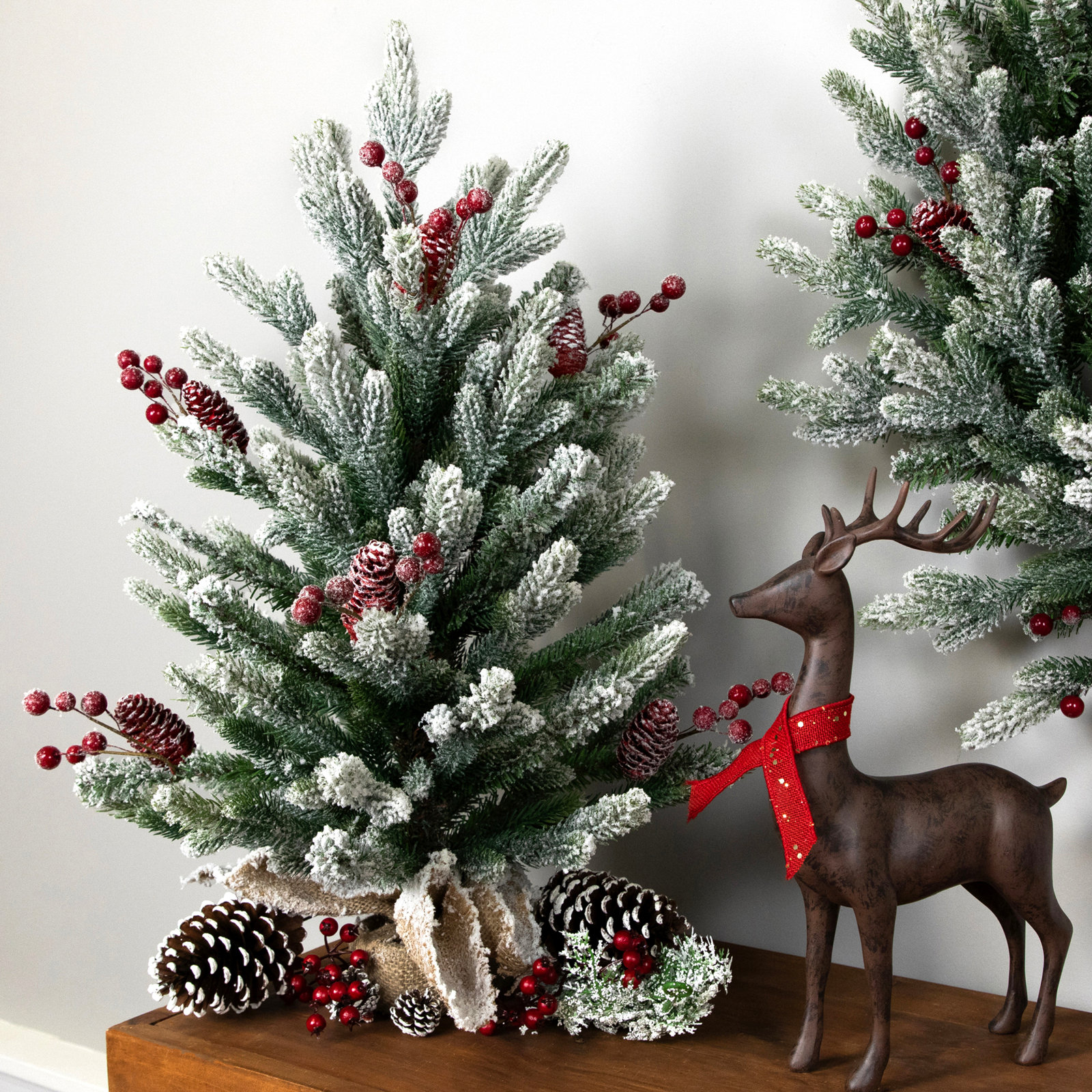 Flocked Tabletop Fir Tree