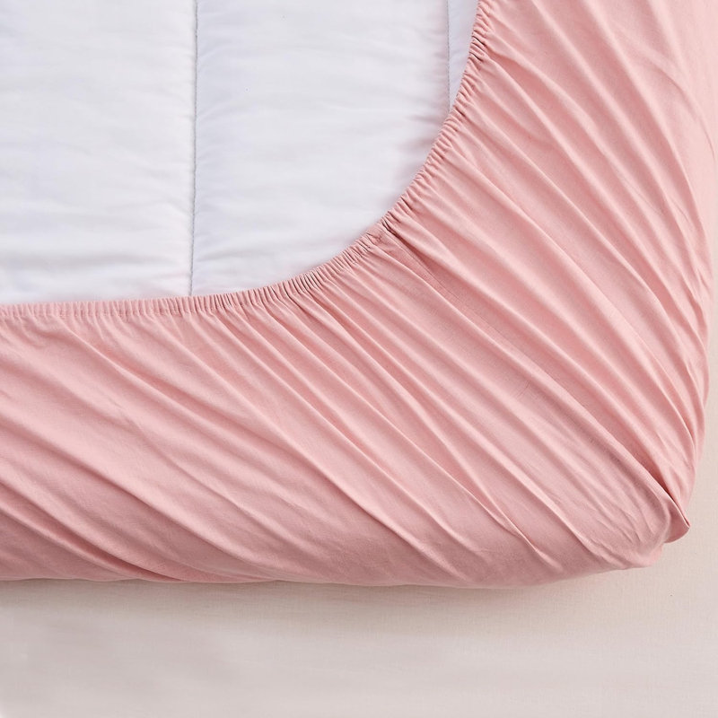 Ensemble de literie en lin belge, Ensemble de draps pour lit double avec 2 taies d'o, Pale Pink