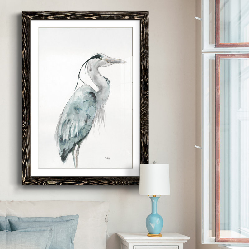Heron I - reproduction de cadre photo sur papier, H 37,5 po x l 27,5 po x P 1,5 po, Noir