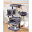 Arbre à chat, tour à chat de 48,8 pouces pour chats d'intérieur, 2 luxueux condo pour chat avec grands paniers suspendus réglables et grand perchoir luxueux gris fumé MS029LG