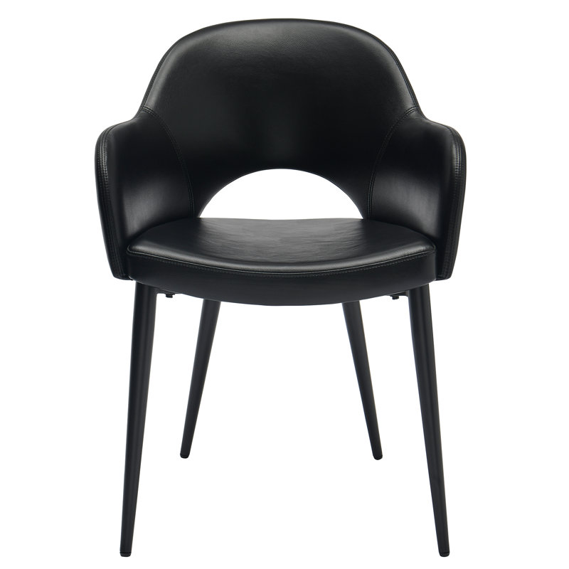 Chaises de salle à manger Fashion avec main courante, ensemble de 2, Noir