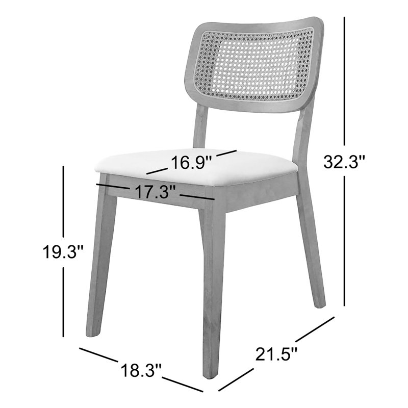 Brashears 19.3'' H Upholstered Side Chair, Cream