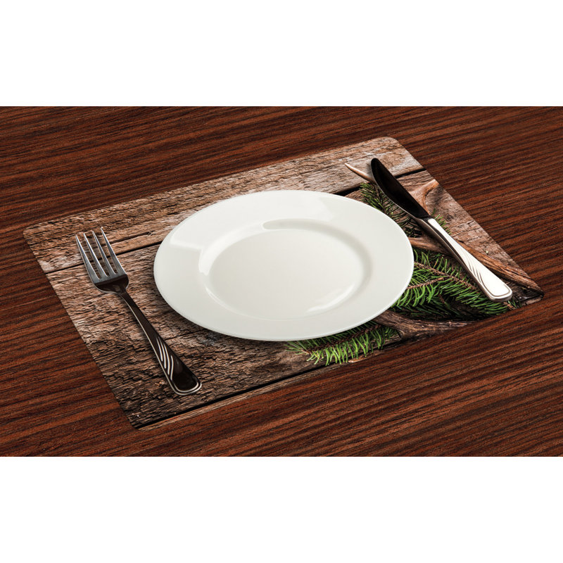 Ashyria Antlers Evergreen Branch Deer Placemat