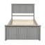 Lit plateforme simple avec lit gigogne gris amovible - Fabriqué en bois massif-598739467