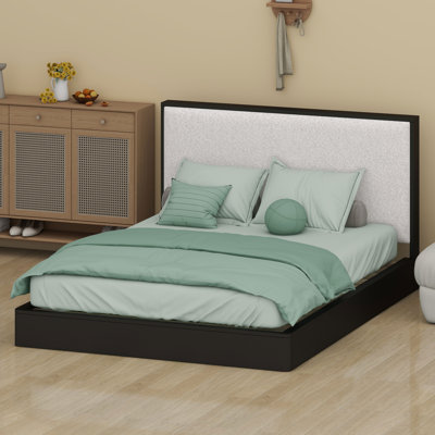 Platform Bed Frame with Padded Headboard