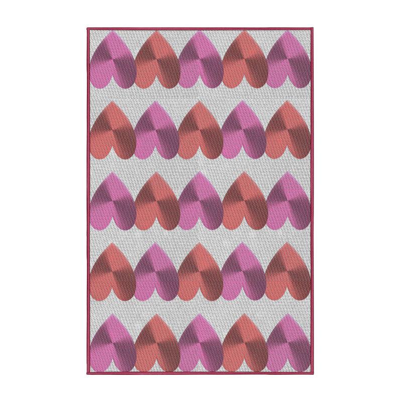Tapis rose/brun/gris à motifs Adamsdale, Rectangle 5 pi x 7 pi