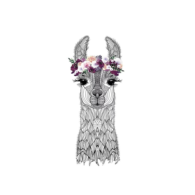 Flower Girl Alpaca 1 Piece Wrapped Canvas Wall Art, 20.32 cm H x 30.48 cm W
