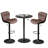 3 Piece Height-adjustable Pub Table And Leathered Pedestal Bar Stool Dining Set-1632274477