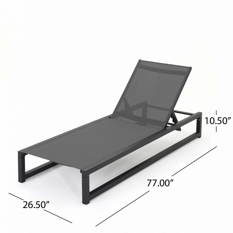 Chaise longue, Gris, Noir