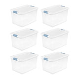 Sterilite Plastic Clear Stackable Latching Storage Box Container
