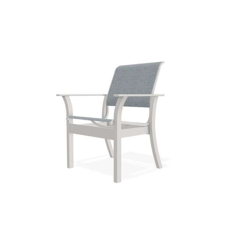 Chaise de café empilable en polymère de qualité marine Leeward Sling, Neige, Breloque