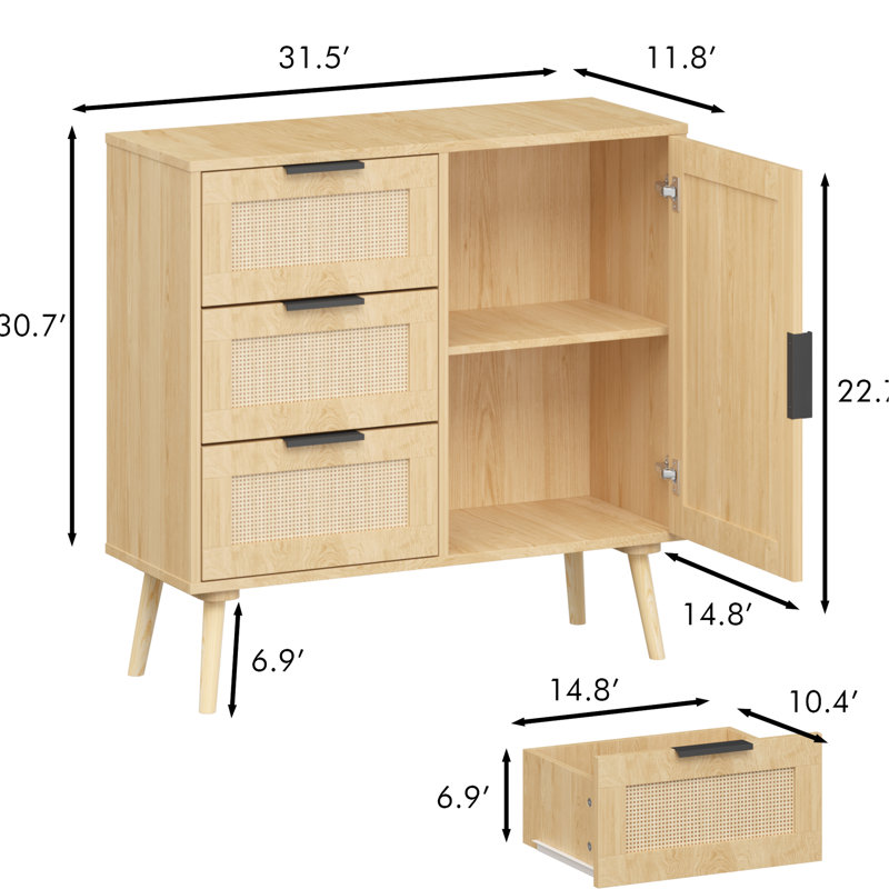 Modern Wood Bedroom Dresser - 3 Drawer Compartment, Adjustable Shelf, Furniture, Simple Assembly Required Cabinet For Organization Drawers, Strong & Stable Structure, Easy