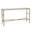 Console 56,5 x 14 x 30 po or antique, plateau en miroir