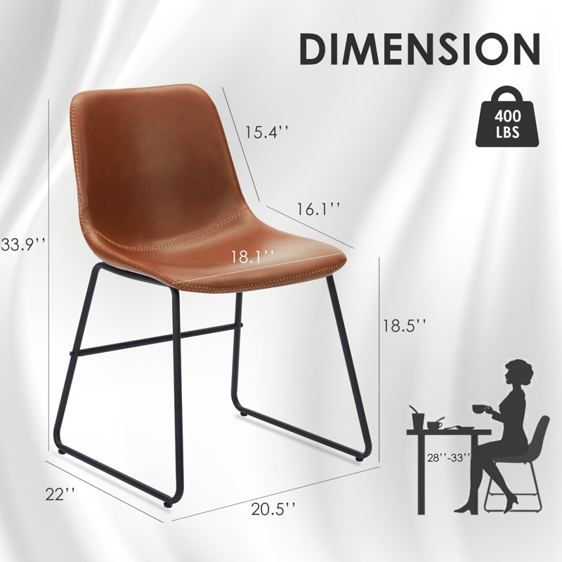 Chaise rembourrée en similicuir Ipke, Brun