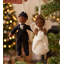 Ornement de mariage noir / brun en tricot tricoté à la main. Cadeau de douche nuptiale. Ornement de mariée mariée. Premier cadeau de Noël. Noël