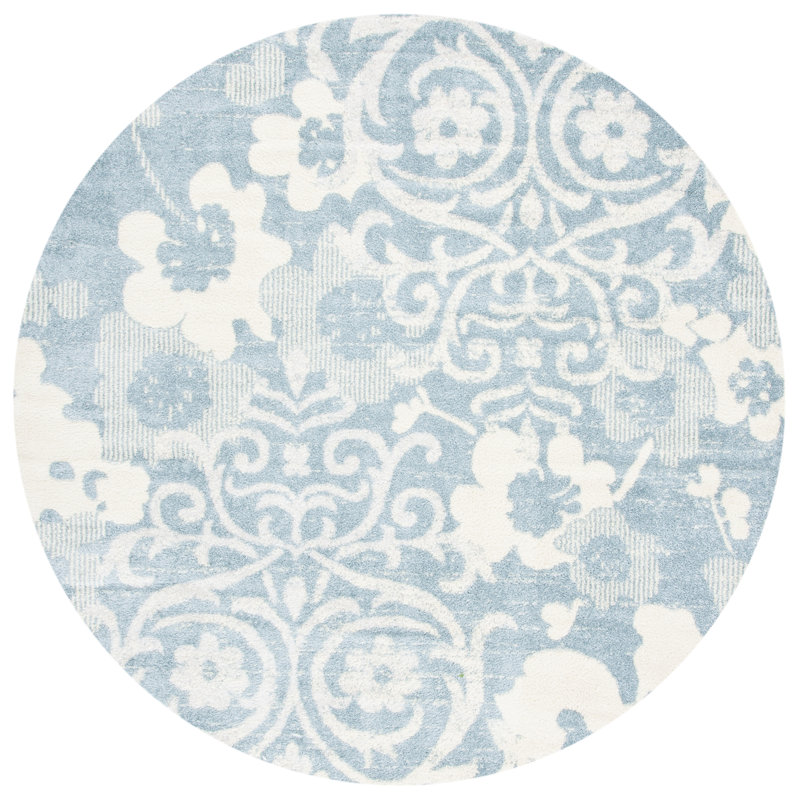 Adiza Performance Floral Rug, Round 6'7"