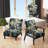 Comfort Of Glory Abstract Expressionism Blue I - Upholstered Contemporary Arm Chair, Blue Accent Chair