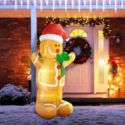 Décoration de jardin gonflable d'extérieur avec éclairage à DEL HOMcom 6Ft