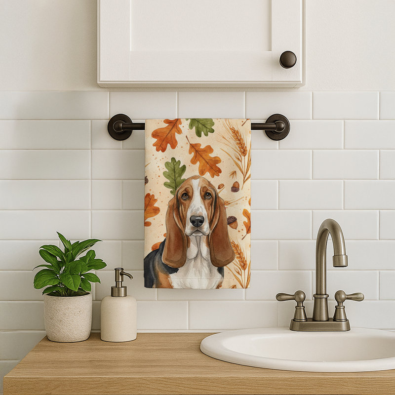 Torchon tricolore et blanc Basset Hound Heirloom, Basset hound tricolore et blanc