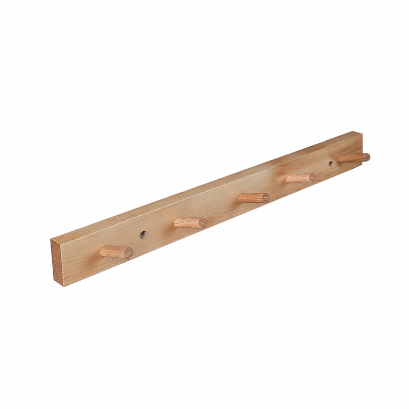 Wall Mounted Coat Rack, 2" H x 11.75" W x 0.75" D, Natural Hickory