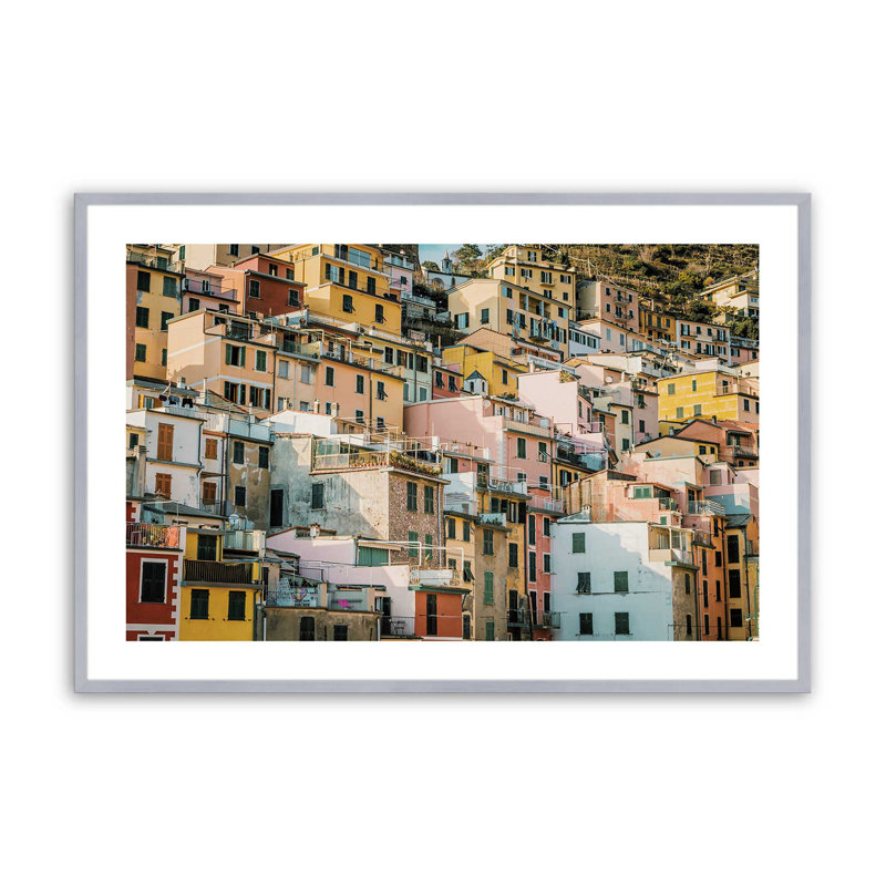 Impression sur palette Hillside, Cadre en chrome poli, H 19,25 po x l 25,25 po x P 1,25 po