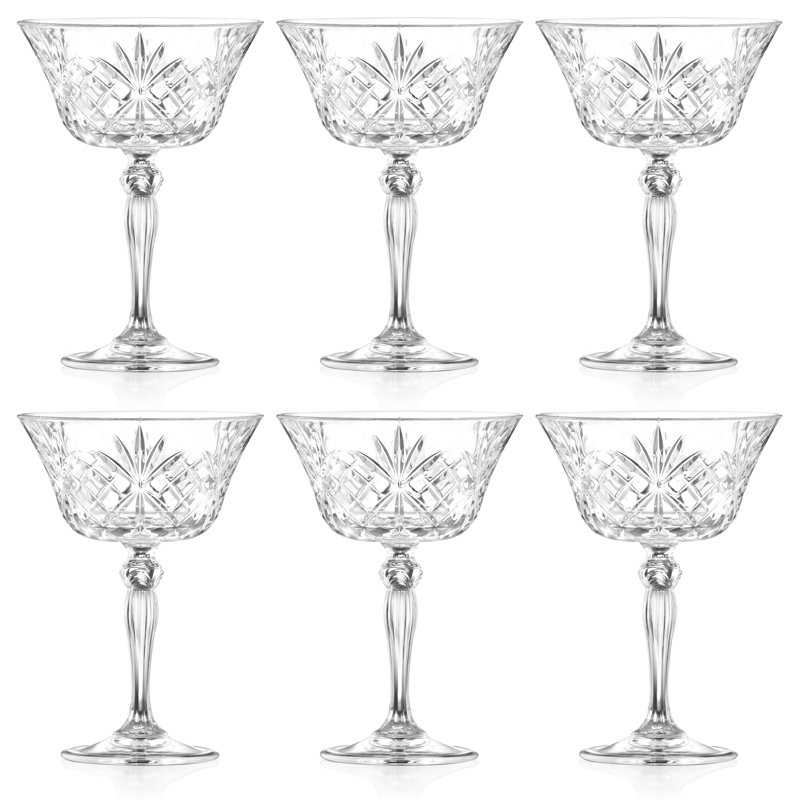 Verres à cocktail Coupette - verre à coupe Martini - ensemble de 6 - verres à pied - verres européens - par Barski