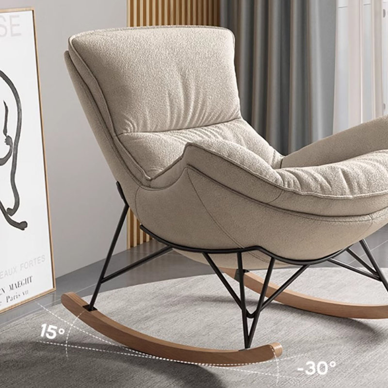 Chaise berçante de salon nordique simple, Blanc cassé