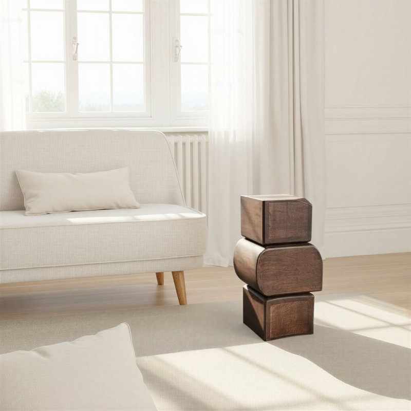 Table d'appoint en bois de manguier