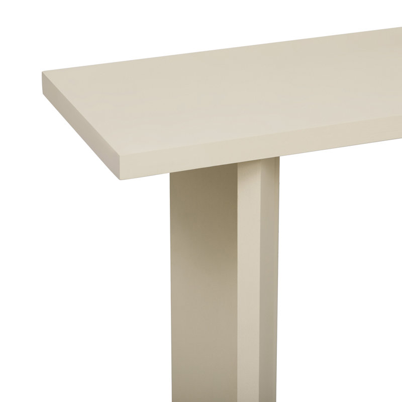 U_STYLE Console élégante avec placage de pin et pieds géométriques, Beige
