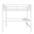Queen Size Metal Loft Bed with LED Light, Power Outlet, Noise Reduction Frame, Space-Saving Design, White