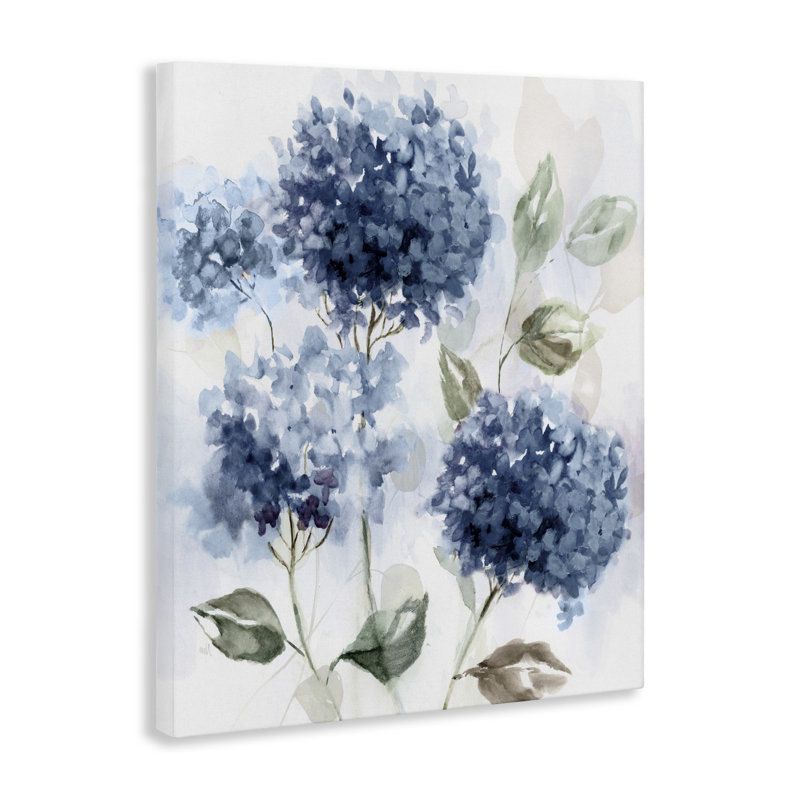 Toile Blue Hydrangea Breeze, design par Nan, H 48 po x l 36 po