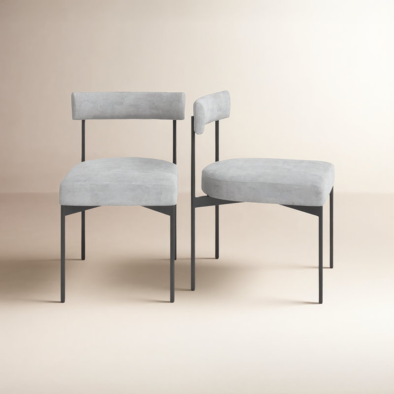 Chaise rembourrée H 19,75 po Freida, Performance gris clair, Noir