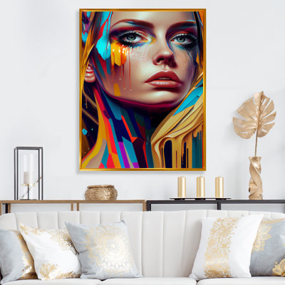 Portrait de femme vibrante et vibrante - Impression sur toile