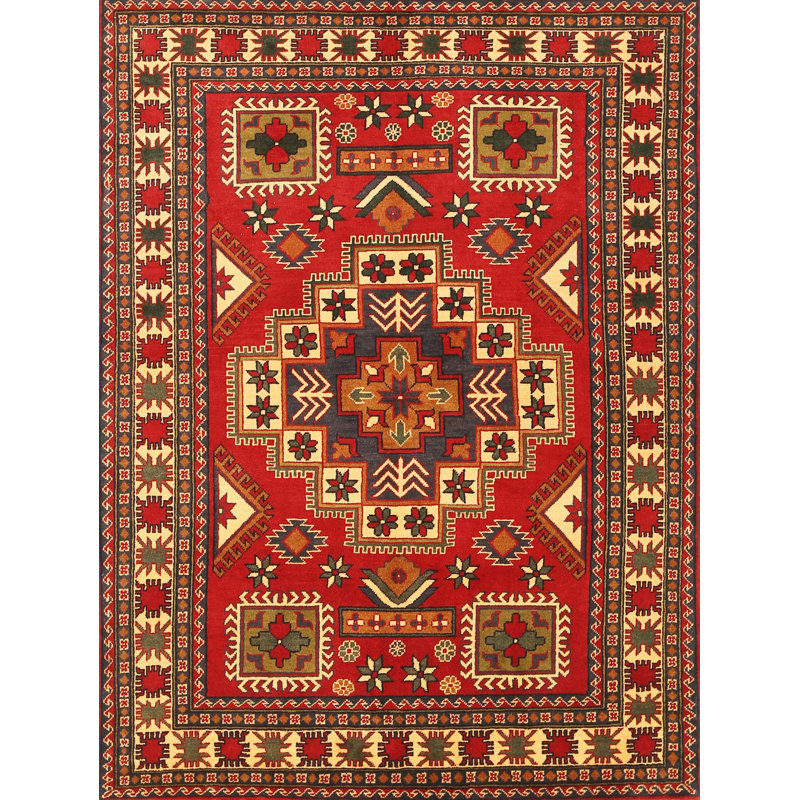 Tapis traditionnel rouge / brun Brolin, Rectangle 5 pi x 7 pi