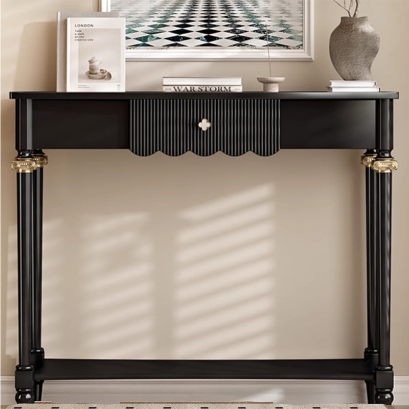 Console rétro en bois massif de style français., H 34,6 po x l 55 po x P 17,7 po