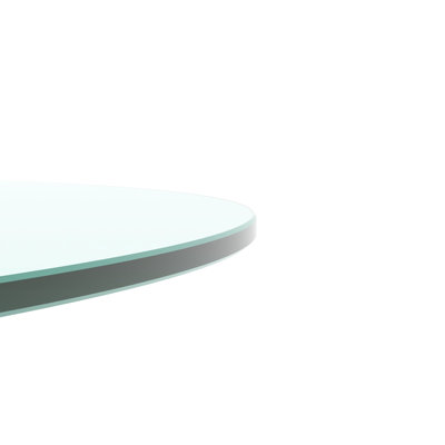 24" Inch Tempered Glass Table Top, 0.25" Thick, Transparent, Glossy Polished, To Wear, Heat, Corrosion, Impact, For Dining And Office Tables 1/4" Clear, Smooth, Wear-, Heat-, , Impact-, Family Daily