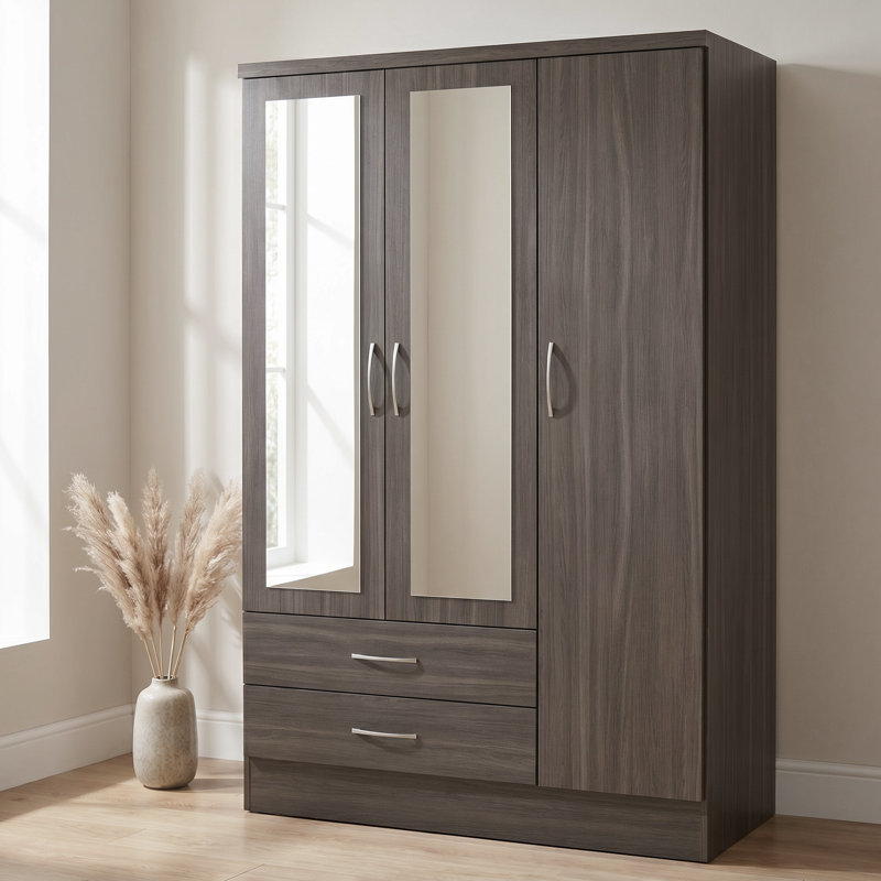 Cascio 3 Door Wardrobe, Black Wood Grain