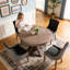 Ensemble de 2 chaises d'appoint de cuisine en bois massif avec garniture cloutée et support pour haut dossier Farmhouse, capacité de poids de 350 lb-1590159143