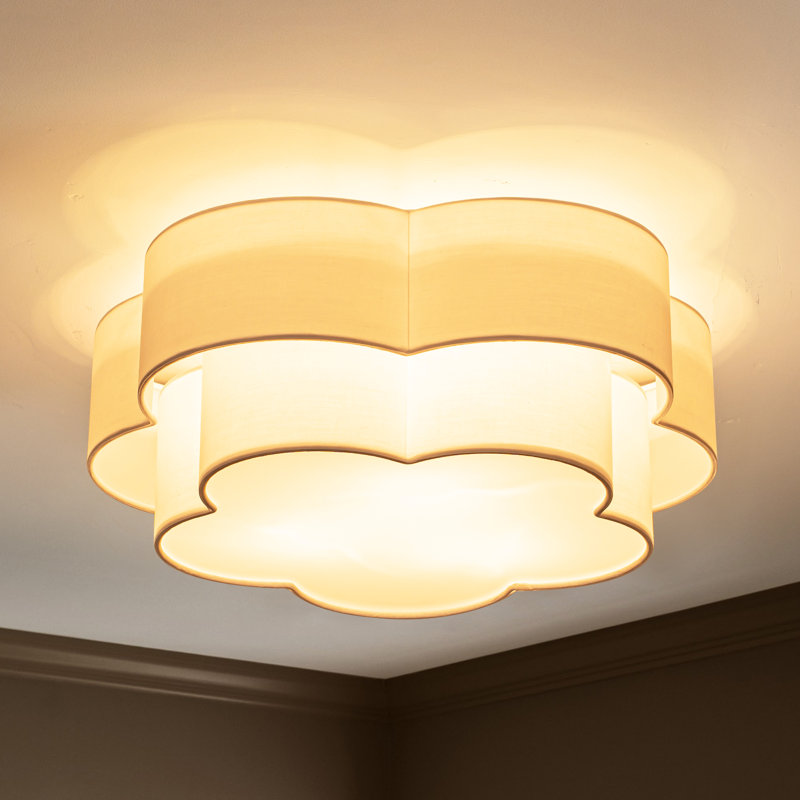 3 - Light Tiered Shade Flush Mount Ceiling Light