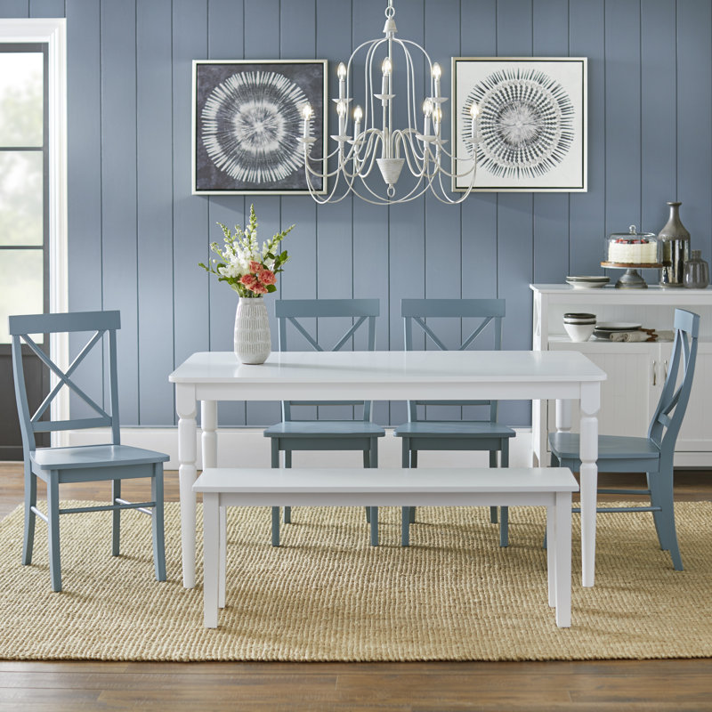 Ensemble repas 6 personnes Thomaston, Bleu
