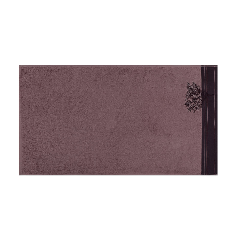 Premium Hand Towel Set, Maroon & Brown, 19.7 x 35.4 inches | 100% Cotton, 16.9 oz/sq yd, Embroidered Design | Machine Washable at 104°F, Soft & Absorbent for Bathroom or Kitchen Use