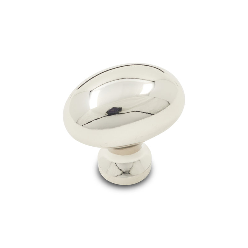 Polished Nickel Oval Cabinet Knob with Mounting Hardware