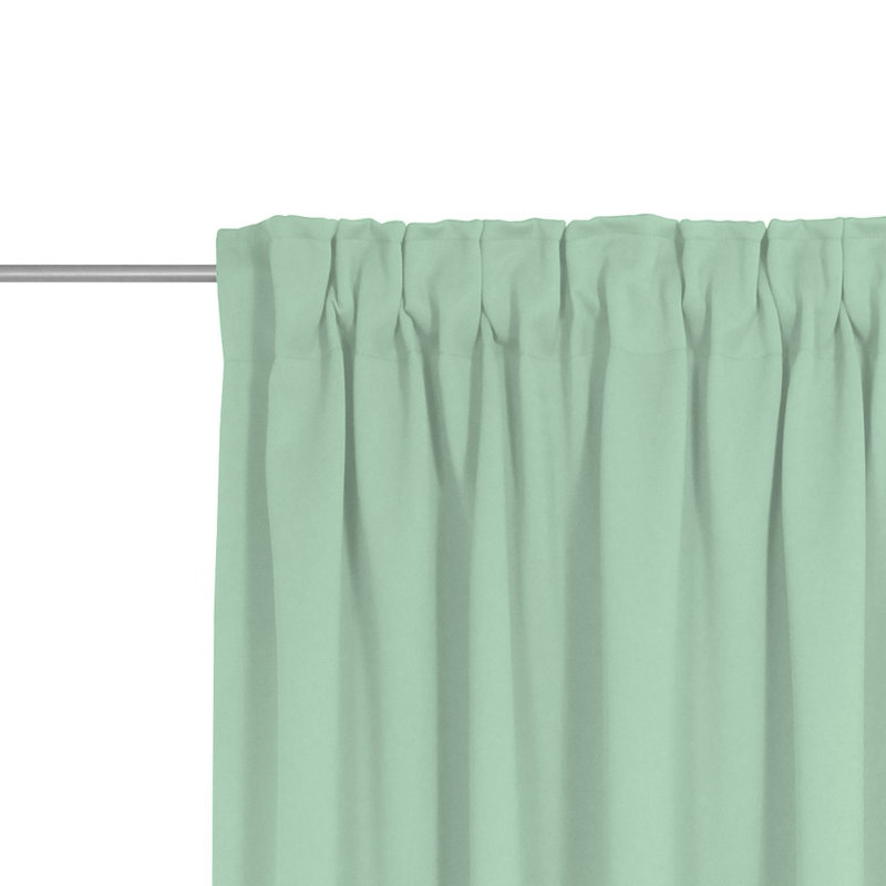 Newbury 67% Polyester And 33% Cotton Room Darkening Single Curtain Panel, Mint, 130cm Width x 295cm Drop