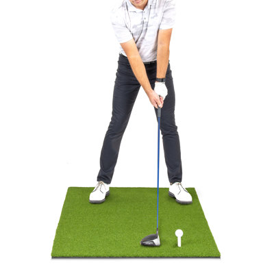 GoSports Golf Hitting Mat - ELITE 5 x 3 ft - 5 mm Artificial Turf Training Mat for Indoor/Outdoor Swing Practice, Includes 3 Rubber Tees