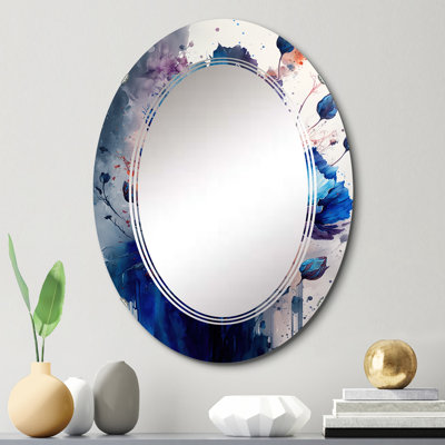 Preetam Vibrant Blue Flower Bouquet II - Miroir mural floral