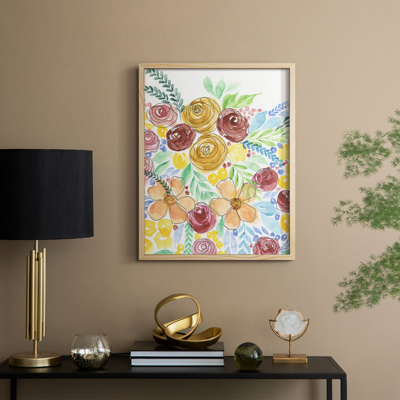 Flower Carousel I, reproduction encadrée - bois massif, H 11 po x l 9 po