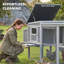 Large Chicken Coop Wooden Hen House with Covered Run Nesting Box